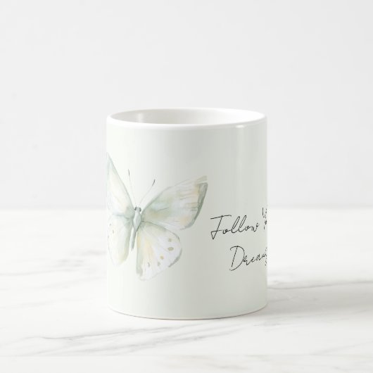 Mint Butterfly Follow Dreams Kaffeetasse (Mittel)
