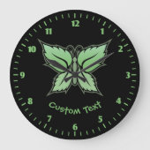 Mint Butterfly Große Wanduhr (Vorderseite)
