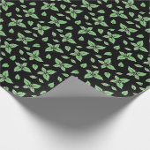 Mint Butterfly Pattern Geschenkpapier (Ecke)