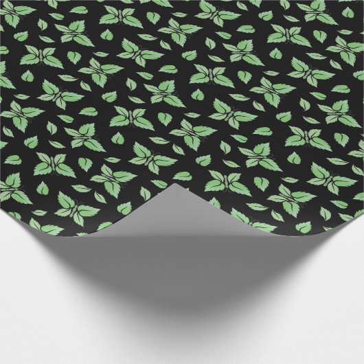 Mint Butterfly Pattern Geschenkpapier (Ecke)