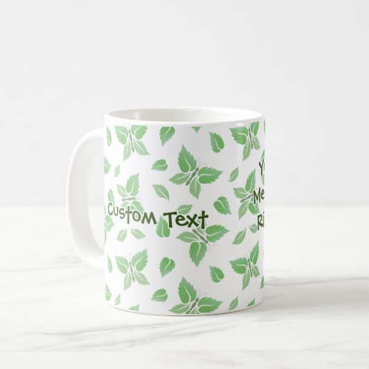Mint Butterfly Pattern Kaffeetasse (Vorderseite Links)