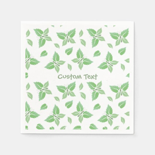 Mint Butterfly Pattern Serviette (Vorderseite)