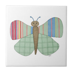 Mint Butterfly Tile Fliese
