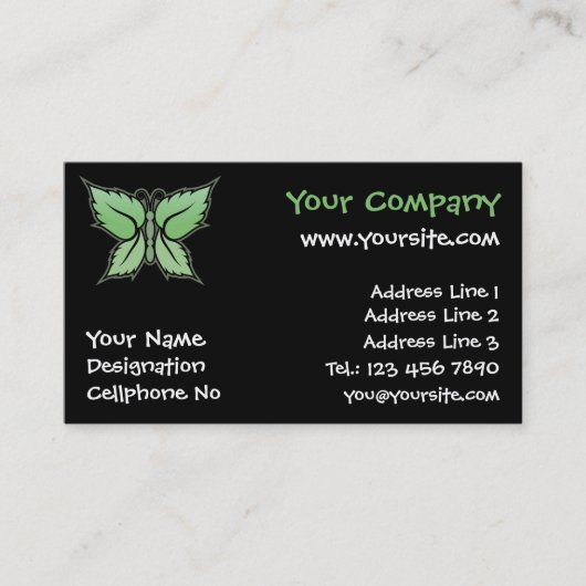 Mint Butterfly Visitenkarte (Vorderseite)