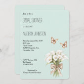 Mint Calla Lilly Floral Butterflies Bridal Shower Einladung (Vorne/Hinten)