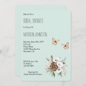 Mint Calla Lilly Flowers Butterflies Bridal Shower Einladung (Vorne/Hinten)