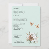 Mint Calla Lilly Flowers Butterflies Bridal Shower Einladung (Vorderseite)