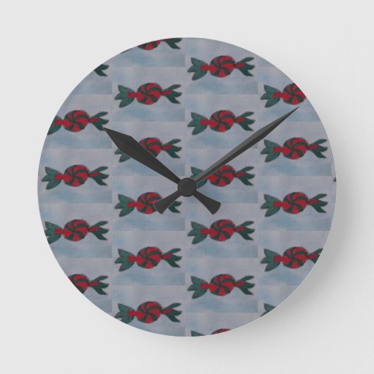 Mint Candies Clock Runde Wanduhr (Vorderseite)