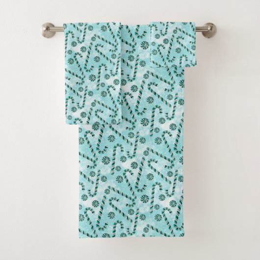Mint Candy Cane Christmas Mint Candy Cane Christma Badhandtuch Set (Insitu)