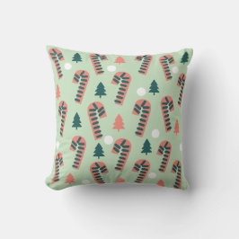 Mint Candy Cane Pattern Kissen