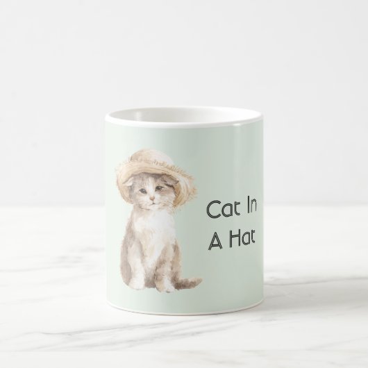 Mint Cat in a Hat   Kaffeetasse (Mittel)