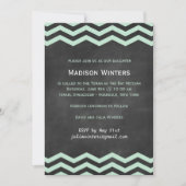 Mint & Chalkboard Zickzack Bat Mitzvah Einladung (Vorderseite)