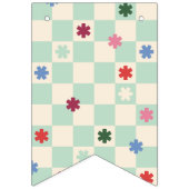 Mint Checkerboard Merry & Bright Bunting Banner (Erste Fahne)