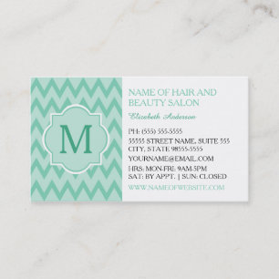 Mint Chevron Hair Beauty Salon Visitenkarte