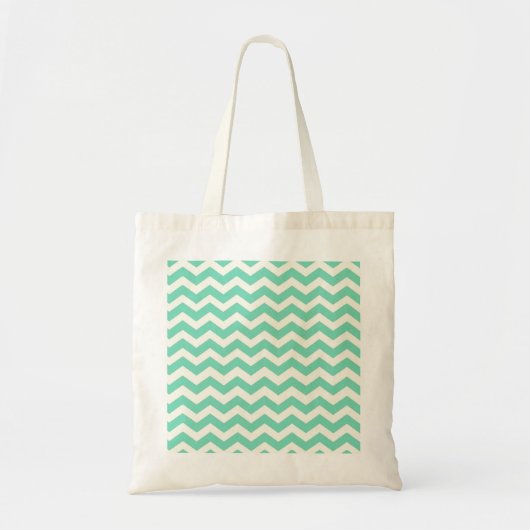 Mint Chevron Stripes Bag Tragetasche (Vorne)
