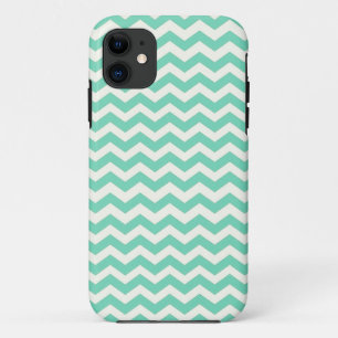 Mint Chevron Stripes iPhone 11 Hülle