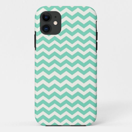 Mint Chevron Stripes Case-Mate iPhone Hülle (Rückseite)