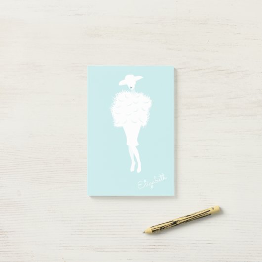 Mint Chic Fashion Lady Post-it® Notes Post-it Klebezettel (Auf Schreibtisch)