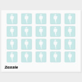 Mint Chic Fashion Lady Square Sticker (Blatt)