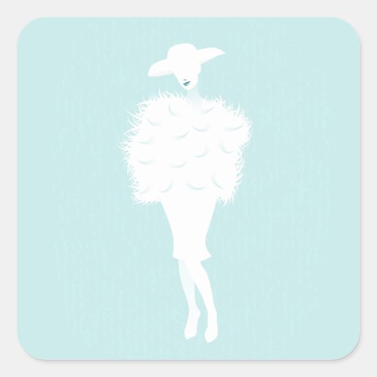 Mint Chic Fashion Lady Square Sticker (Vorderseite)