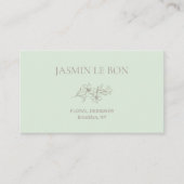 Mint | Chic Minimalistisch Floral Visitenkarte (Vorderseite)