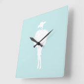 Mint Chic Quadratische Wanduhr (Winkel)