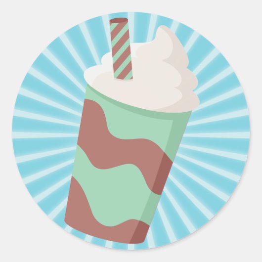 Mint Choc Milchshake Runder Aufkleber (Vorderseite)