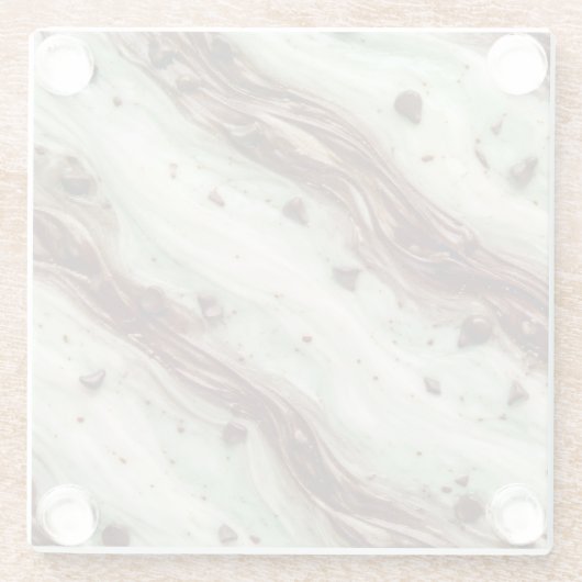 Mint Chocolate Chip Milkshake Marble Design Glasuntersetzer (Rückseite)