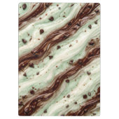 Mint Chocolate Chip Milkshake Marble Design Klemmbrett (Rückseite)