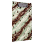 Mint Chocolate Chip Milkshake Marble Design Klemmbrett (Rechts)