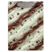 Mint Chocolate Chip Milkshake Marble Design Klemmbrett (Vorderseite)