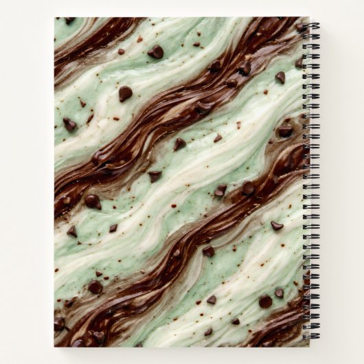 Mint Chocolate Chip Milkshake Marble Design Notizblock (Rückseite)
