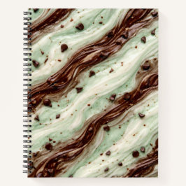 Mint Chocolate Chip Milkshake Marble Design Notizblock
