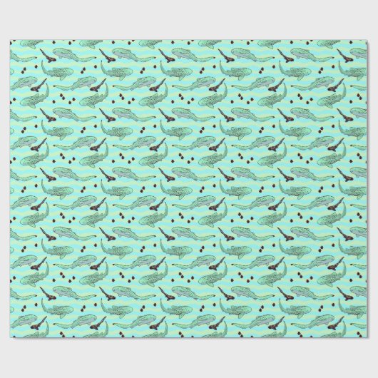 Mint Chocolate Chip Zebra Sharks Geschenkpapier (Flach)