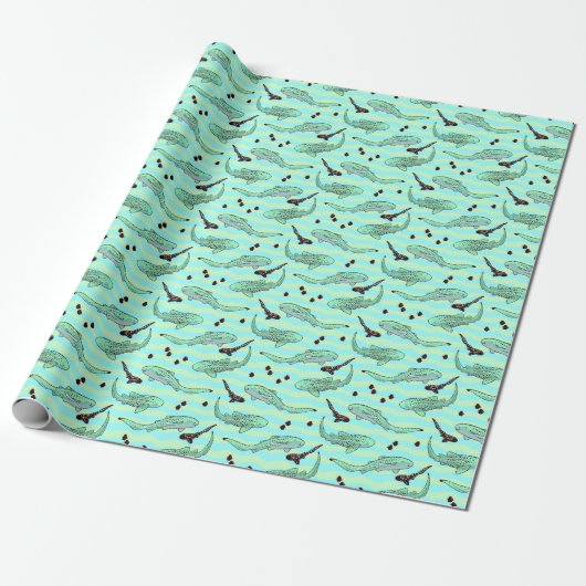 Mint Chocolate Chip Zebra Sharks Geschenkpapier (Ungerollt)
