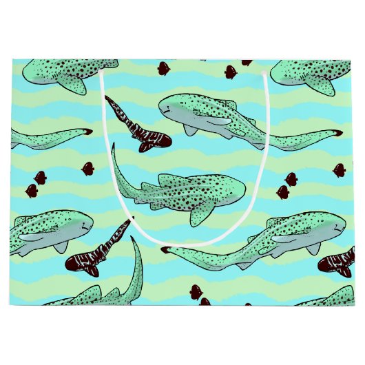 Mint Chocolate Chip Zebra Sharks Große Geschenktüte (Vorderseite)