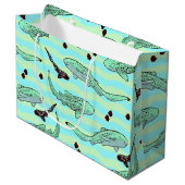Mint Chocolate Chip Zebra Sharks Große Geschenktüte (Vorderseite Schrägansicht)