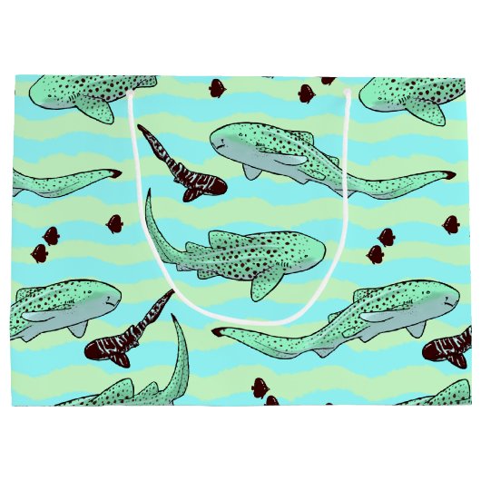 Mint Chocolate Chip Zebra Sharks Große Geschenktüte (Rückseite)