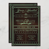 Mint & Chocolate DIY Einladung zur Hochzeit (Vorne/Hinten)