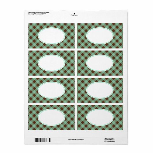 Mint Chocolate Gingham Labels (Vorne)
