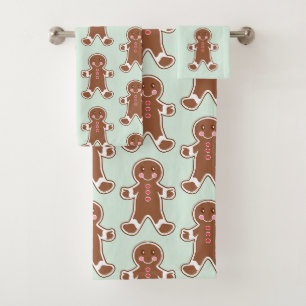 Mint Christmas Gingerbread Badetücher Set Geschenk