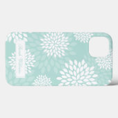 Mint Chrysanthemums Blumenmuster Case-Mate iPhone Hülle (Rückseite (Horizontal))