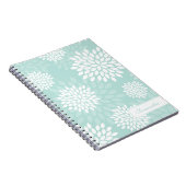 Mint Chrysanthemums Blumenmuster Notizblock (Rechte Seite)