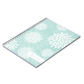 Mint Chrysanthemums Blumenmuster Notizblock (Linke Seite)