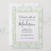 Mint Confetti Dots Einladung (Vorderseite)