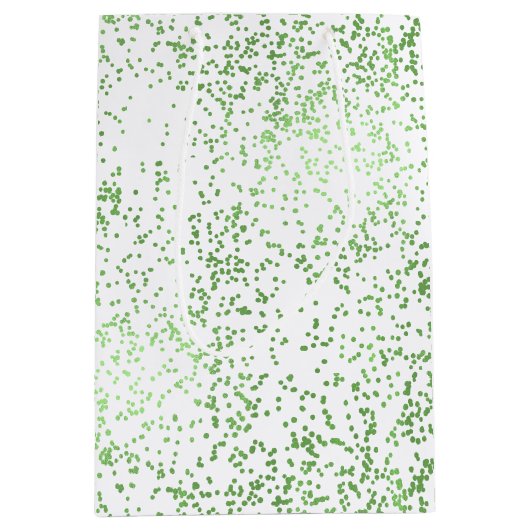 Mint Confetti Dots Mittlere Geschenktüte (Vorderseite)