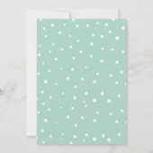 Mint Confetti Dots Muster Baby Dusche Einladung (Rückseite)