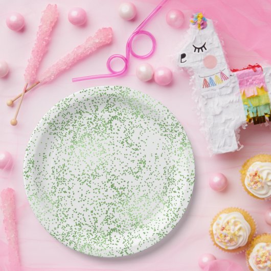 Mint Confetti Dots Pappteller (Party)