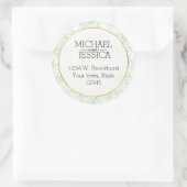 Mint Confetti Dots Personalisierter Name und Ansch Runder Aufkleber (Tasche)