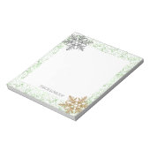 Mint Confetti Dots Snowflakes Notizblock (Rotiert)